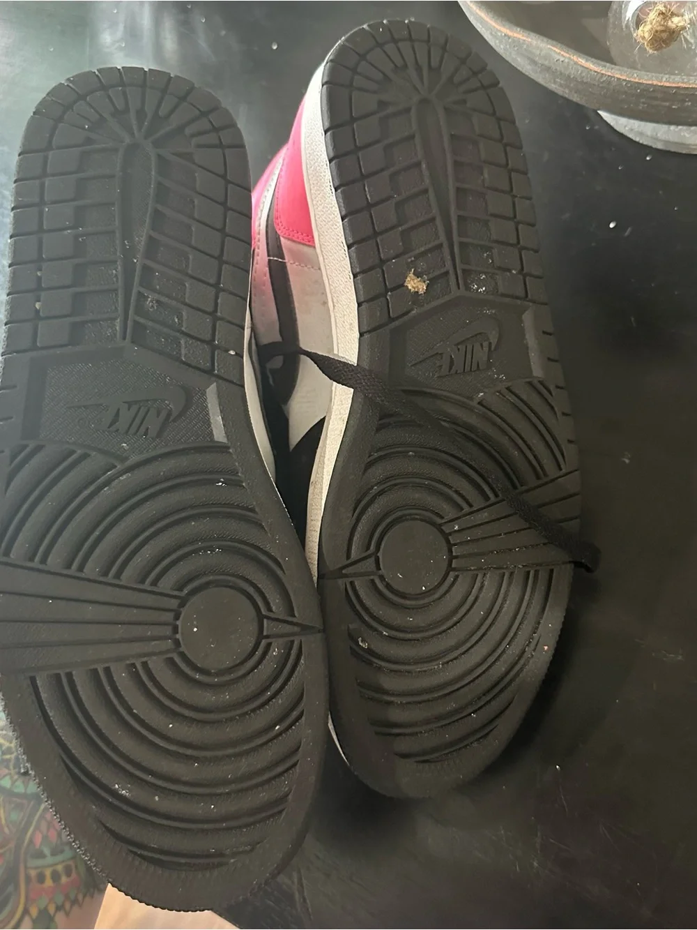 Jordan Women's High-Top Sneakers in White, Black & Pink